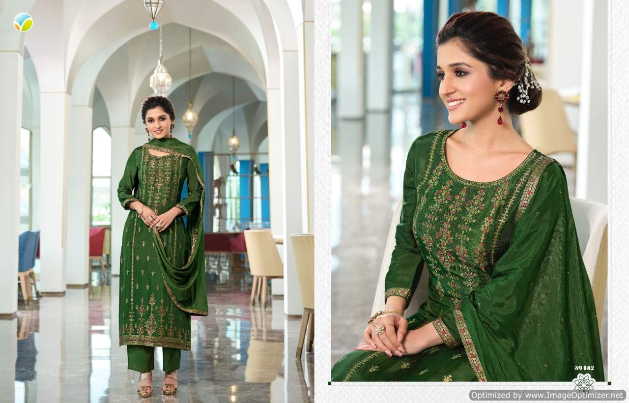 Vinay Tumbaa Zari Fancy Festive Wear Jacquard Kurti With Bottom And Dupatta Collection